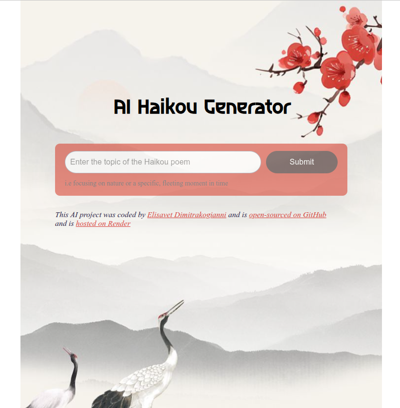 Haiku Generator project screenshot
