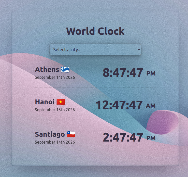 World Clock project screenshot